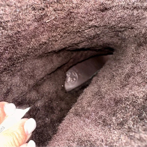 Tory Burch Brown Shearling Wedge Boots - Picture 10 of 13